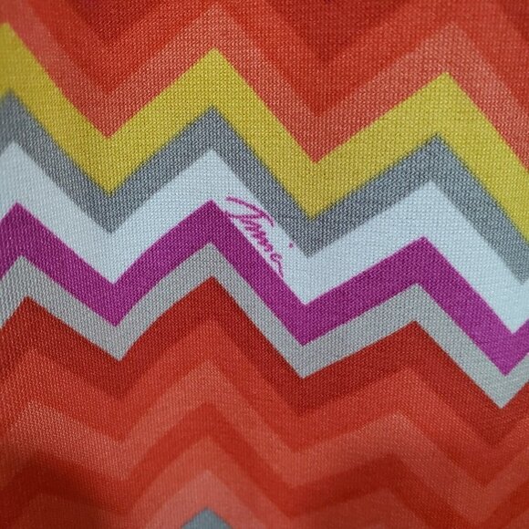 Trina Turk Multi Zinnia Zig Zag Printed Sheath Dress Colorful Capsleeve Retro XS - Picture 7 of 15